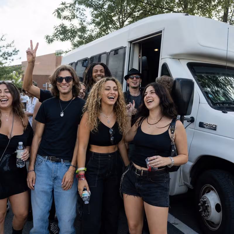Black Mercedes Sprinter van staged for an New Orleans Concert Transportation group