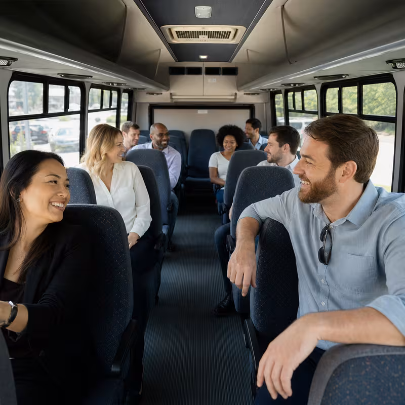 Black Mercedes Sprinter van staged for an New Orleans Corporate Transportation group