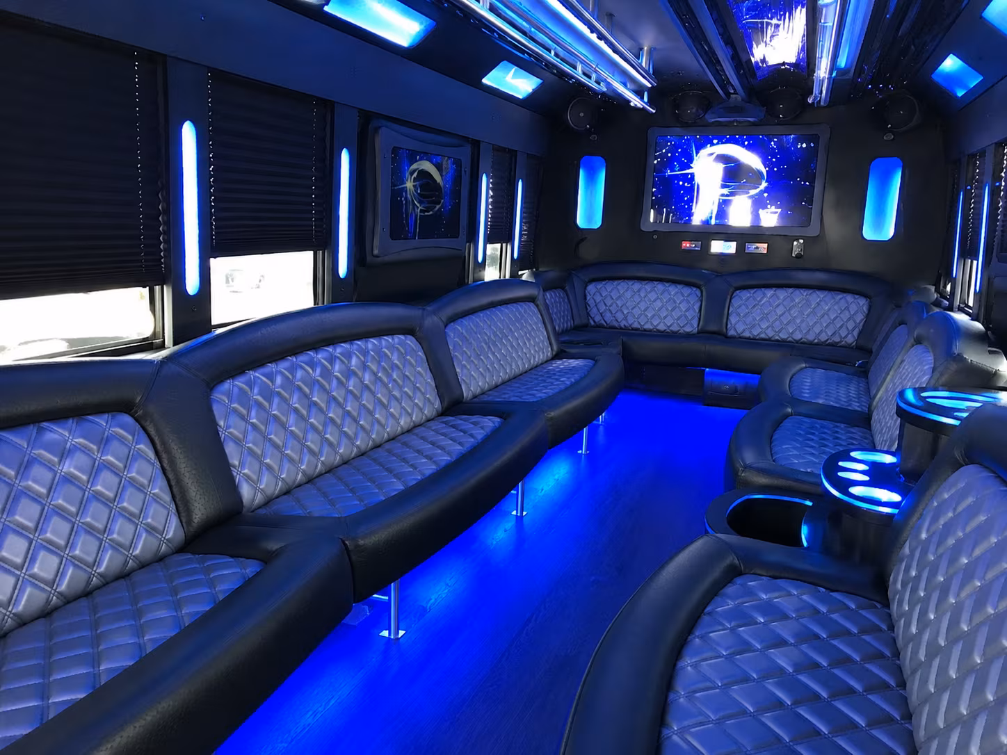 New Orleans Wedding Transportation party bus interior