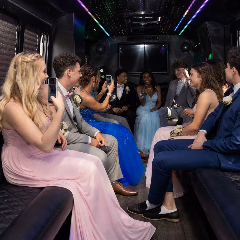 Black Mercedes Sprinter van staged for an New Orleans Prom & Homecoming Transportation group