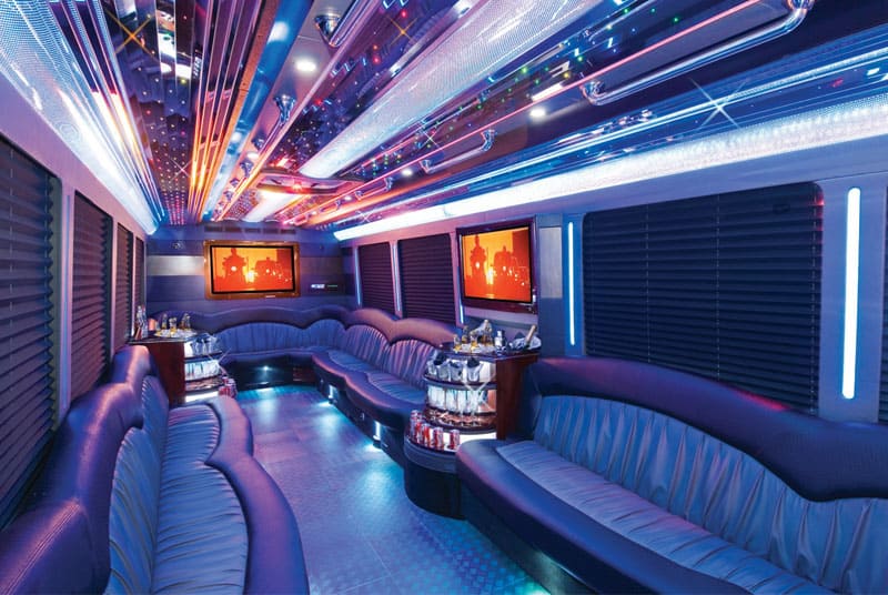 Gulfport 20 Passenger Party Bus Interior