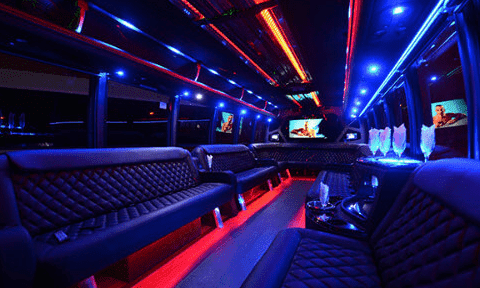 Mobile 30 Passenger Party Bus Black Interior