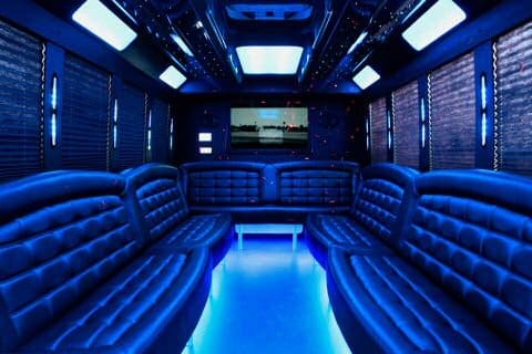 Gulfport 36 Passenger Party Bus Interior